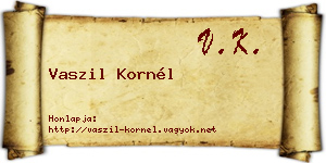 Vaszil Kornél névjegykártya