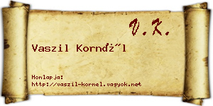 Vaszil Kornél névjegykártya
