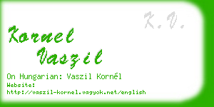 kornel vaszil business card