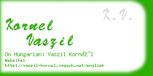 kornel vaszil business card